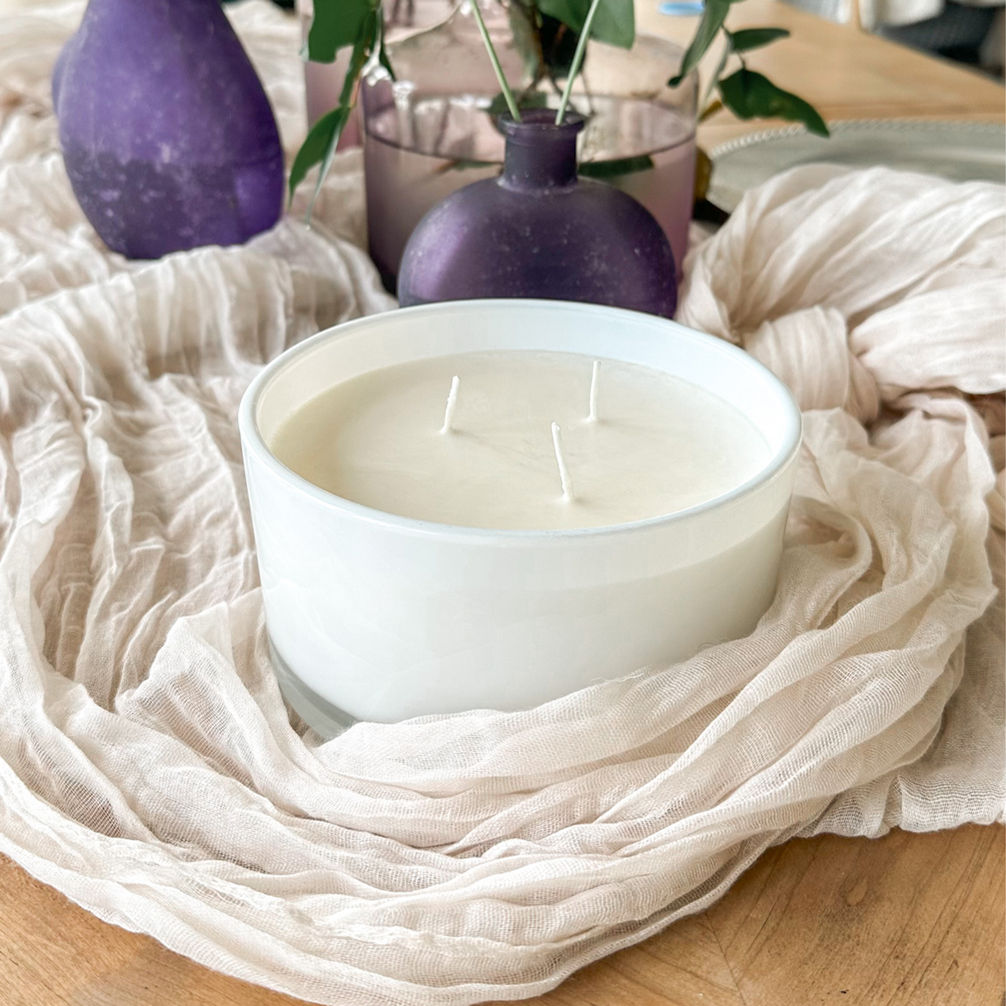 Candle Bowls 100% Soy Wax 3 Wick Candle Bowls – Hand Poured, Paraffin Free, Non-Toxic