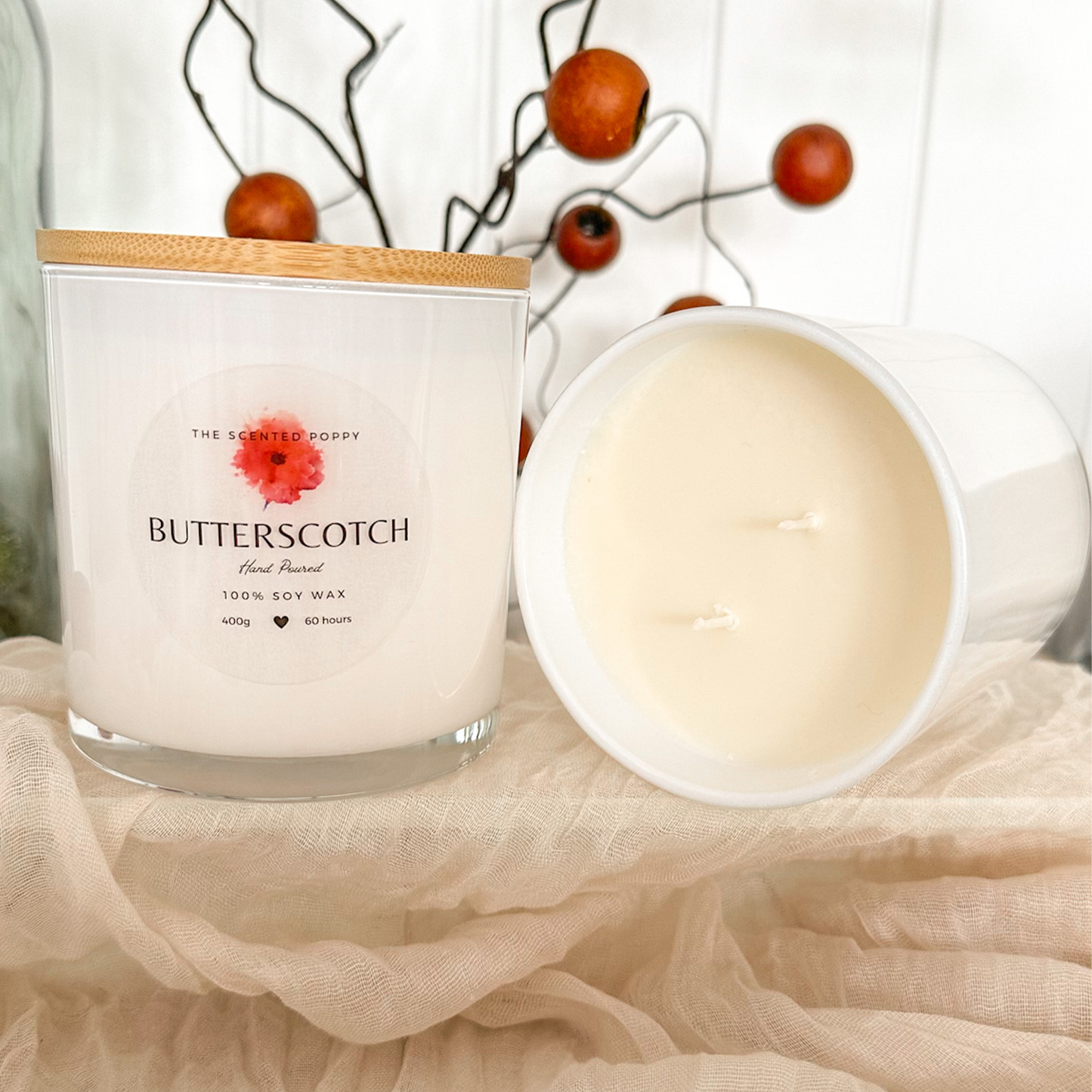 Triple-scented 100% Soy Candle Collection in Butterscotch