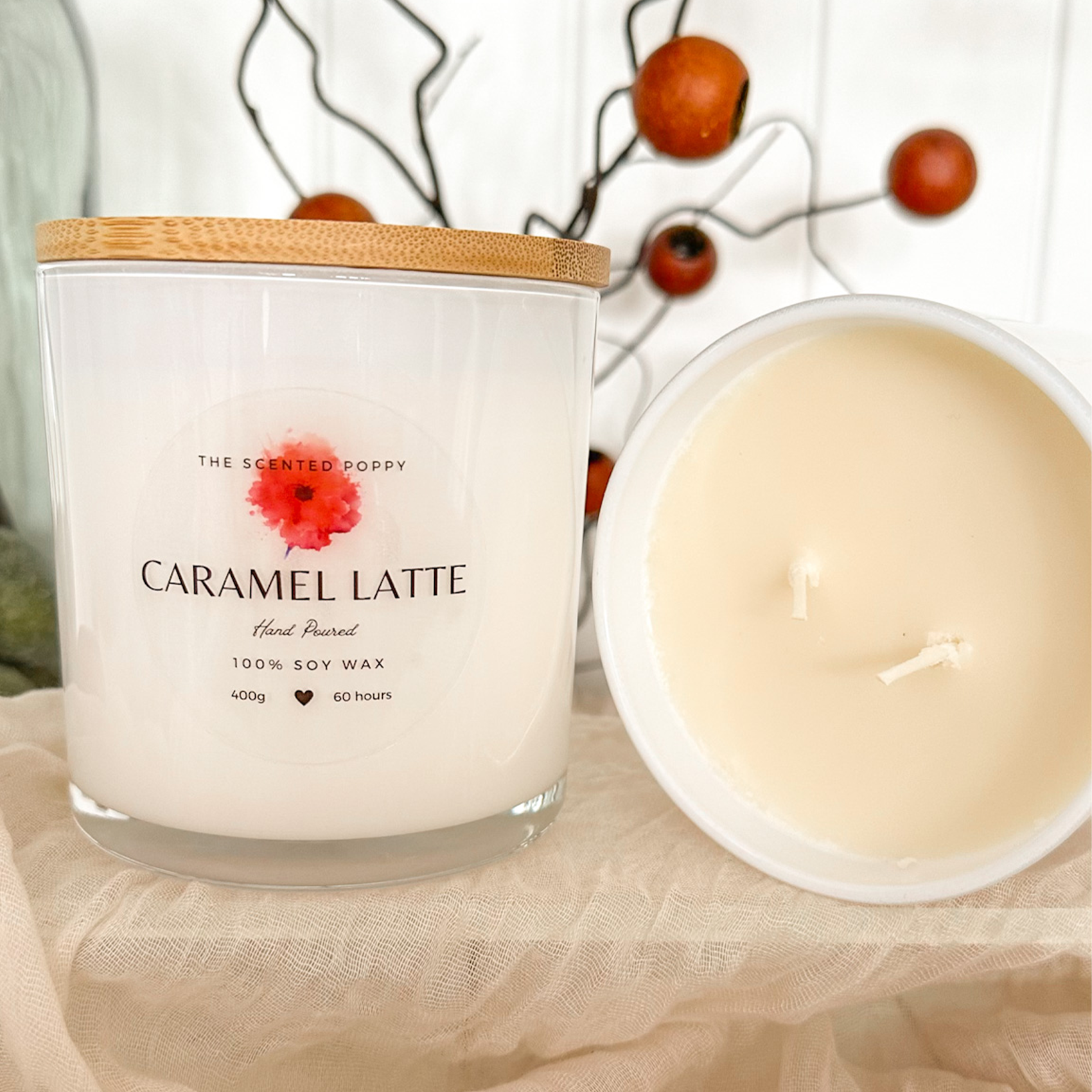 Triple-scented 100% Soy Candle Collection in Caramel Latte