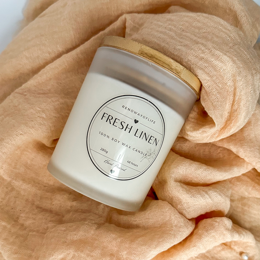 Fresh Linen Scented 100% Soy Candle