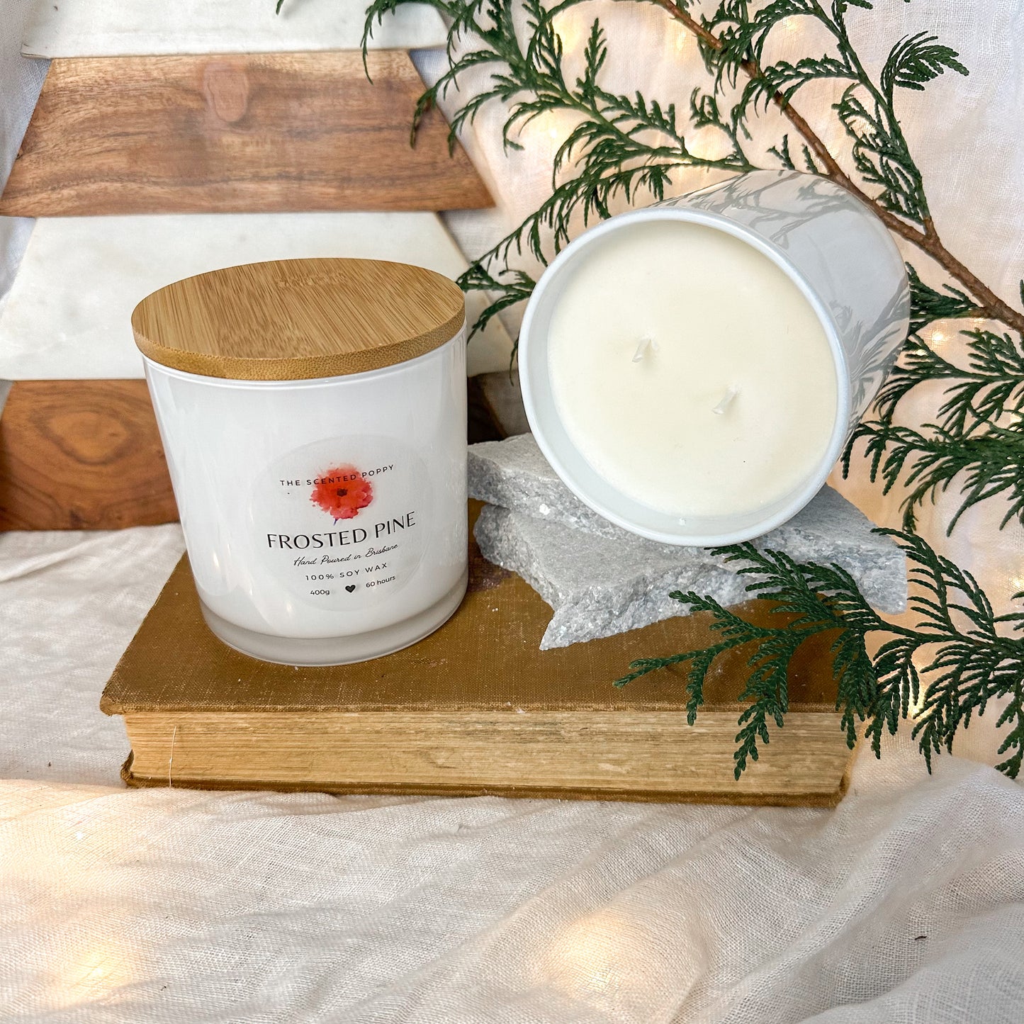 Frosted Pine Christmas Candle Collection