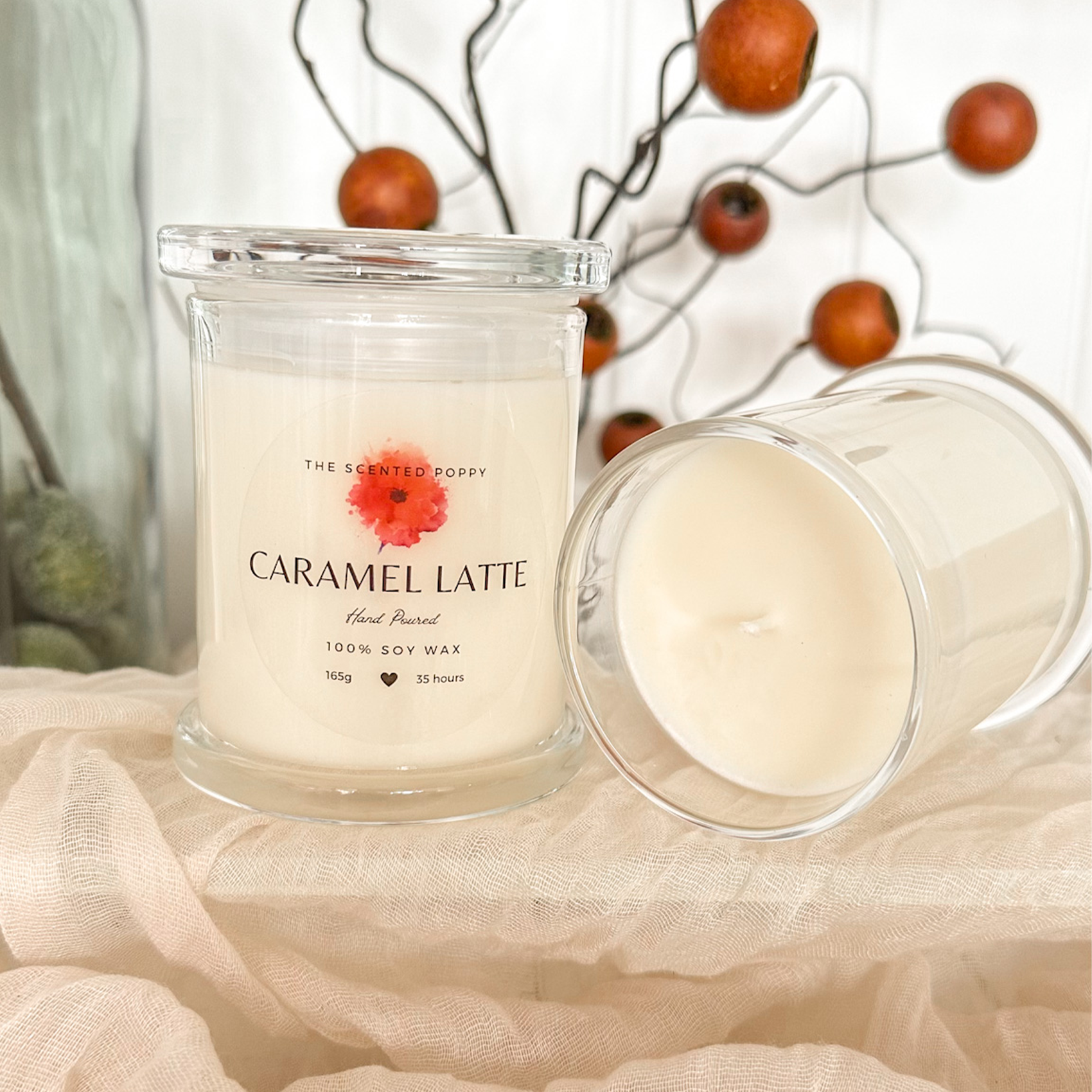 Triple-scented 100% Soy Candle Collection in Caramel Latte